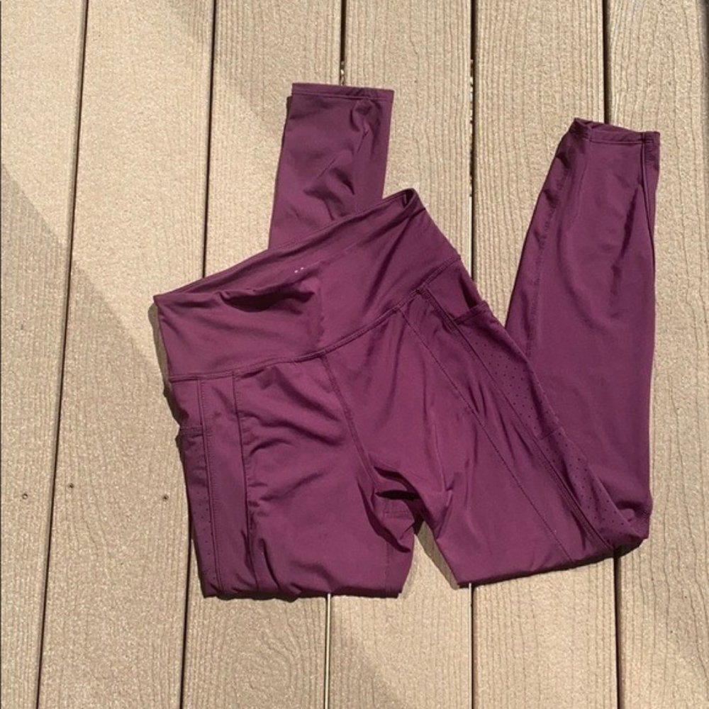 JoyLab Burgundy 7/8 High-Waist Lasercut Leggings
